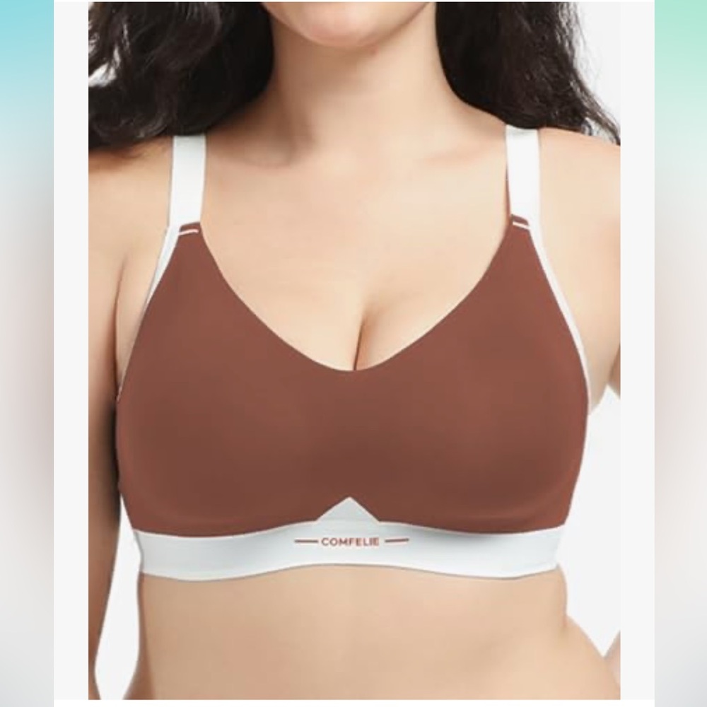 Women's Two-Tone Bra in Brown and Cream
